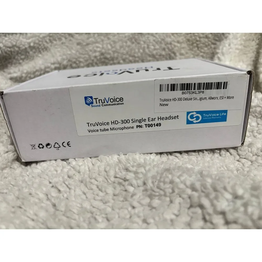 TruVoice HD-300 Deluxe Single Ear Headset‎ with Noise Reduction Voice Tube